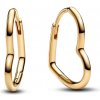 Pandora Pozlátené kruhové náušnice Asymetrické srdce Shine 268307C00 Pandora Pozlátené kruhové náušnice Asymetrické srdce Shine 268307C00