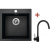 Granitový drez s batériou VIVA 455 460 x 455 mm granit čierny G330 + drezová batéria Vitalia čierna matná Granitový drez s batériou VIVA 455 460 x 455 mm granit čierny G330 + drezová batéria Vitalia čierna matná