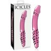 Icicles No. 57 - sklenené dildo s penisom - dvojitý koniec - ružové Icicles No. 57 - sklenené dildo s penisom - dvojitý koniec - ružové