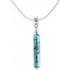 Lampglas Krásny náhrdelník turquoise love s rýdzim striebrom v perle NPR10 Lampglas Krásny náhrdelník turquoise love s rýdzim striebrom v perle NPR10