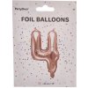 PartyDeco Fóliový balón Mini Číslo 4 ružovo zlatý PartyDeco Fóliový balón Mini Číslo 4 ružovo zlatý