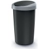Compacta R Flap Odpadkový kôš 50 l recykl. čierna so svetlo šedým vekom