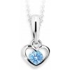 Danfil Detský prívesok hearts C1943 z bieleho zlata s kameňom Arctic Blue