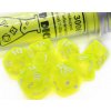 Kocka Set 8 Lab Dice Translucent Neon Yellow / White