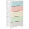 ModernHome PJJCBS0024-05C Úložný regál s 5 zásuvkami na kolieskach, 75 × 27 × 39 cm ModernHome PJJCBS0024-05C Úložný regál s 5 zásuvkami na kolieskach, 75 × 27 × 39 cm