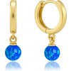 MINET Elegantné zlaté náušnice s modrým opálom Au 585/1000 MINET Elegantné zlaté náušnice s modrým opálom Au 585/1000