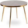 Mebel Elite Stôl TINGA 100 cm Sklenený sivá mramor/zlatá Mebel Elite Stôl TINGA 100 cm Sklenený sivá mramor/zlatá