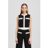 KARL LAGERFELD CONTRAST SLEEVELESS KNIT TOP BLACK
