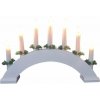 svietnik vianočný drevený 230V, 7 sviečok teplá biela, oblúk, biely, 791878 svietnik vianočný drevený 230V, 7 sviečok teplá biela, oblúk, biely, 791878