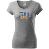 Kvetinové číslo kreslené - 50 - Dámske tričko Pure - L ( Tmavosivý melír ) Kvetinové číslo kreslené - 50 - Dámske tričko Pure - L ( Tmavosivý melír )