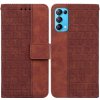 Peňaženkové kožené puzdro GEOMETRIC na Oppo Reno 5 5G - Hnedá Peňaženkové kožené puzdro GEOMETRIC na Oppo Reno 5 5G - Hnedá