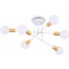 Stropné svietidlo luster biela zlatá 6 bodov svetla E27 Glamour LEDHOFF Stropné svietidlo luster biela zlatá 6 bodov svetla E27 Glamour LEDHOFF