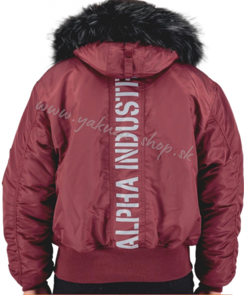 Alpha Industries 45P Hooded Custom zimná bunda burgundy