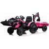 Beneo TOP-WORKER, elektrický traktor s naberačkami a prívesom, 12V, ružový TOPWORKER_PINK_Li Beneo TOP-WORKER, elektrický traktor s naberačkami a prívesom, 12V, ružový TOPWORKER_PINK_Li