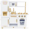 Veľká bielo-zlatá drevená kuchynka ECOTOYS Veľká bielo-zlatá drevená kuchynka ECOTOYS