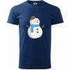 Snehuliak so šálom - Klasické pánske tričko vyššej gramáže - 2XL ( Polnočná modrá ) Snehuliak so šálom - Klasické pánske tričko vyššej gramáže - 2XL ( Polnočná modrá )
