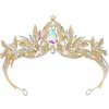 B-TOP Slávnostná pozlátená korunka Diadém do vlasov s AB kryštálmi B-TOP Slávnostná pozlátená korunka Diadém do vlasov s AB kryštálmi