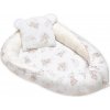 Baby Nellys Obojstranné hniezdočko, podložka + vankúšik 3D, Bavlna, Malý medvedík, biele Baby Nellys Obojstranné hniezdočko, podložka + vankúšik 3D, Bavlna, Malý medvedík, biele