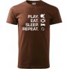 Stolný tenis - eat sleep - Klasické pánske tričko vyššej gramáže - S ( Čokoládová ) Stolný tenis - eat sleep - Klasické pánske tričko vyššej gramáže - S ( Čokoládová )