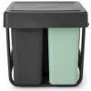 Odpadkový kôš na triedený odpad Zabudovaný odpadkový kôš SORT & GO 2 x 10 l + 1 x 20 l, tmavosivá / nefritovo zelená, plast, Brabantia Odpadkový kôš na triedený odpad Zabudovaný odpadkový kôš SORT & GO 2 x 10 l + 1 x 20 l, tmavosivá / nefritovo zelená, plast, Brabantia