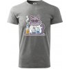 Mačka chemik - Klasické pánske tričko vyššej gramáže - 4XL ( Tmavosivý melír ) Mačka chemik - Klasické pánske tričko vyššej gramáže - 4XL ( Tmavosivý melír )