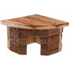 Small Animal domek rohový dřevěný s kůrou 16 x 16 x 11 cm