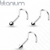 Šperky eshop - Titánový piercing do nosa - zahnutý, rôzne hlavičky, 0,8 mm Y14.18 - Tvar hlavičky: Hrot Šperky eshop - Titánový piercing do nosa - zahnutý, rôzne hlavičky, 0,8 mm Y14.18 - Tvar hlavičky: Hrot
