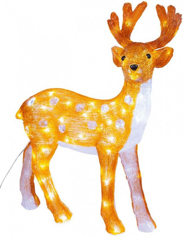 MagicHome Vianočná dekorácia Jeleň 80 LED studená biela akryl IP44
