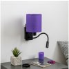 Brilagi Brilagi - LED Nástenná lampa NUBILA 1xE27/25W/230V + LED/3W čierna/fialová BG1558M + záruka 3 roky zadarmo + záruka 3 roky zadarmo Brilagi Brilagi - LED Nástenná lampa NUBILA 1xE27/25W/230V + LED/3W čierna/fialová BG1558M + záruka 3 roky zadarmo + záruka 3 roky zadarmo