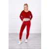 Velúrová dámska tepláková súprava 9104 - červená Uni Velúrová dámska tepláková súprava 9104 - červená Uni