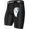 Shock Doctor 221 čierne kompresné šortky s Bio-Flex suspenzorom - S - černá Shock Doctor 221 čierne kompresné šortky s Bio-Flex suspenzorom - S - černá
