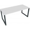 Hobis Pracovný stôl UNI O, 180x75,5x80 cm, biela/čierna Hobis Pracovný stôl UNI O, 180x75,5x80 cm, biela/čierna