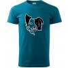 Border kólia obrys hlavy - Klasické pánske tričko vyššej gramáže - S ( Petrolejová ) Border kólia obrys hlavy - Klasické pánske tričko vyššej gramáže - S ( Petrolejová )