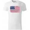 USA vlajka - Tričko z organickej bavlny - L ( Biela ) USA vlajka - Tričko z organickej bavlny - L ( Biela )