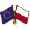 Odznak (pins) vlajka Európska únia (EÚ)+Poľsko - farebný Odznak (pins) vlajka Európska únia (EÚ)+Poľsko - farebný