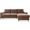 Miuform rozkladacia rohová pohovka z imitácie kože Lofty Lilly Vintage pravý roh Hnedá