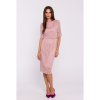 S379 Čipkované šaty s dvojvrstvovou vrchnou časťou - púdrové EU M S379 Čipkované šaty s dvojvrstvovou vrchnou časťou - púdrové EU M