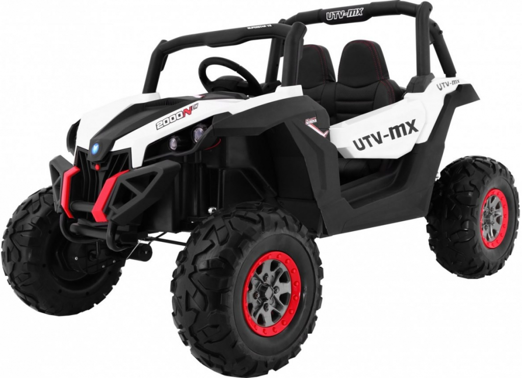 Ramiz elektriké autíčko Jeep UTV MX LCD 4X4 motor 4X45W batéria2X12V7AH biela