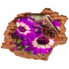 Diera 3D fototapeta nálepka Motýľ na kvetine 90x70 cm Diera 3D fototapeta nálepka Motýľ na kvetine 90x70 cm