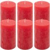 Červená parafínová sviečka rustikálna 11,5 cm, 40h, sada 6kk Červená parafínová sviečka rustikálna 11,5 cm, 40h, sada 6kk