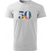 Kvetinové číslo kreslené - 50 - Klasické pánske tričko vyššej gramáže - S ( Svetlosivý melír ) Kvetinové číslo kreslené - 50 - Klasické pánske tričko vyššej gramáže - S ( Svetlosivý melír )