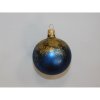 ONREX Vianočná ozdoba sklenená guľa modrá posyp pr. 7 cm ONREX Vianočná ozdoba sklenená guľa modrá posyp pr. 7 cm