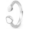 Beneto otevřený prsten ze stříbra se srdíčky AGG472
