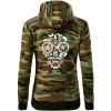 Bike lebka - Mikina dámska trendy zipper s kapucňou - 2XL ( Hnedý maskáč ) Bike lebka - Mikina dámska trendy zipper s kapucňou - 2XL ( Hnedý maskáč )