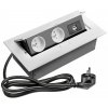 Obdélníková výsuvná zásuvka, 2x 240V, 2x USB, bílá Obdélníková výsuvná zásuvka, 2x 240V, 2x USB, bílá