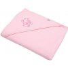 Detská froté osuška s výšivkou a kapucňou New Baby 100x100 ružová sloník Detská froté osuška s výšivkou a kapucňou New Baby 100x100 ružová sloník