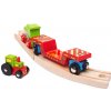 Bigjigs Rail Vagón s traktorom + 2 koľaje Bigjigs Rail Vagón s traktorom + 2 koľaje