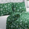 Biante Bavlnené posteľné obliečky Sandra SA-703 Vianočné vločky na zelenom Predĺžené 140x220 a 70x90 cm Biante Bavlnené posteľné obliečky Sandra SA-703 Vianočné vločky na zelenom Predĺžené 140x220 a 70x90 cm
