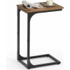 C tvarovaný bočný stôl v rustikálnej hnedej a čiernej farbe C tvarovaný bočný stôl v rustikálnej hnedej a čiernej farbe