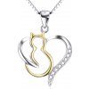 Olivie Strieborný náhrdelník zlatá mačka v srdci 4696 Olivie Strieborný náhrdelník zlatá mačka v srdci 4696